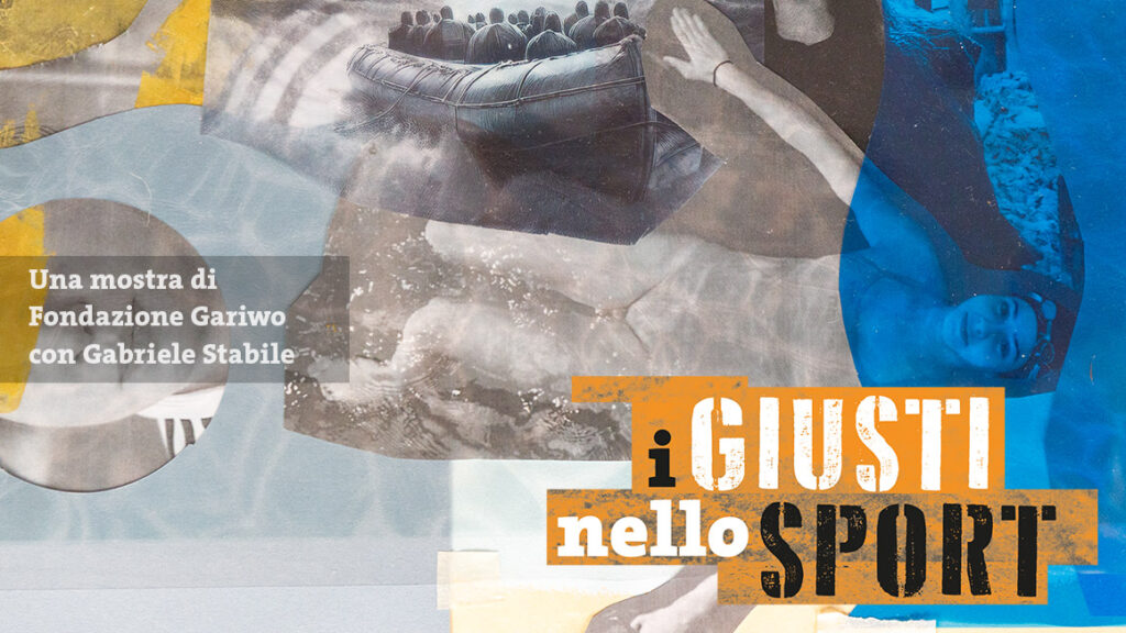 Pannello espositivo all'ONU sulla mostra dei Giusti dello sport